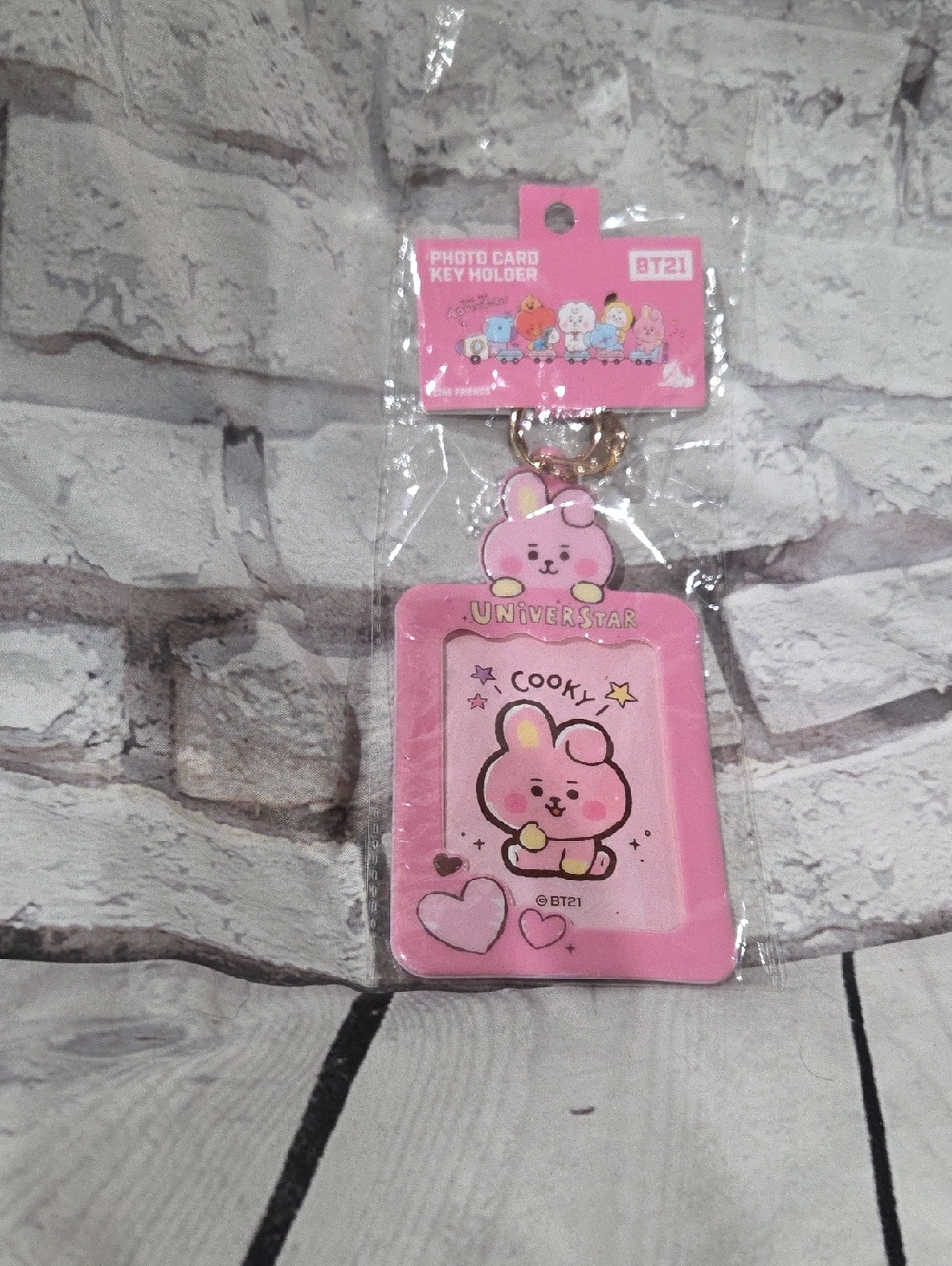 BT21 Cooky Pink Photo Card Key Holder